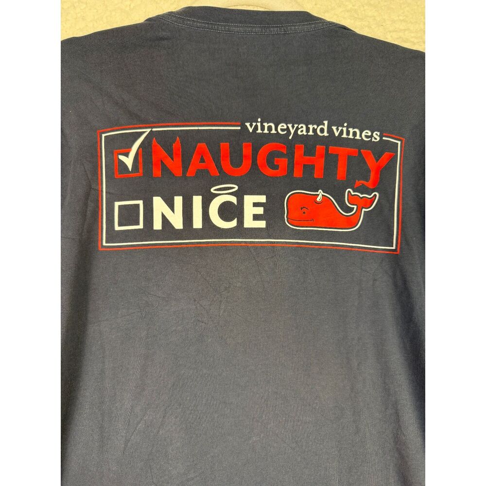 Vineyard‎ Vines Men's Long Sleeve Christmas Graphic Tee Whale Logo Shirt XS